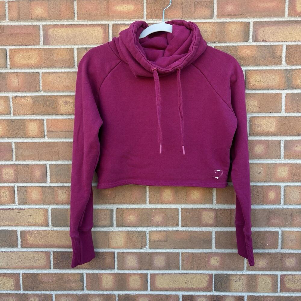 Gymshark Cropped Cowl Neck Sweatshirt In Magenta Womens Sz Small